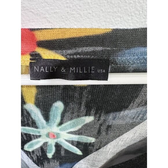 NALLY &‎ MILLIE Womens Floral  Button Front Cardigan long Sleeve Sweater SZ XL - Picture 3 of 8